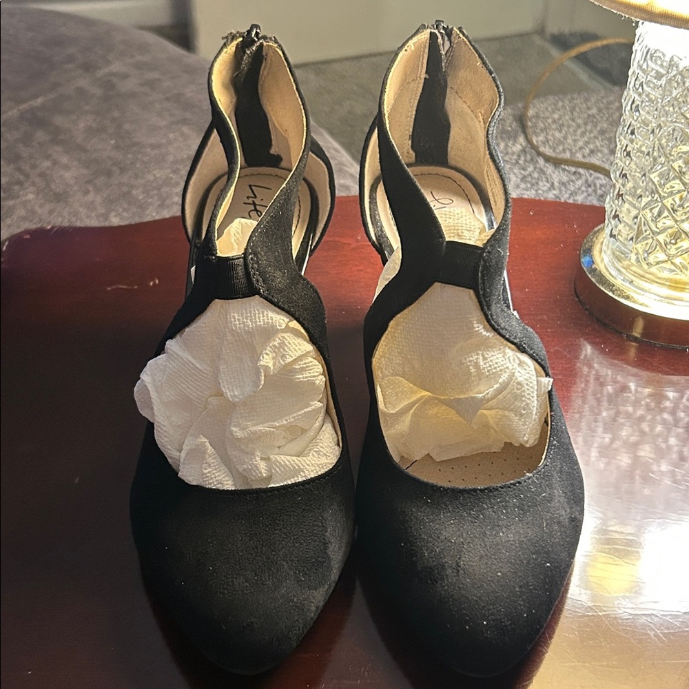 Life Stride Soft System Black Heels, Sz 7.5